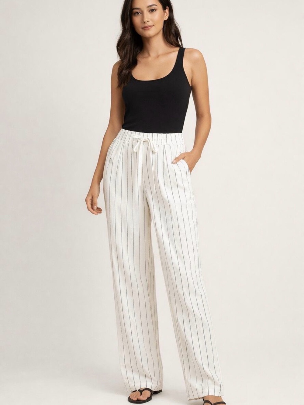 Sienna sky White Pinstripe Casual Pants
